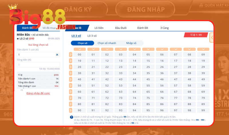 Nắm rõ về cách chơi Lô đề 3 miền Big88 hiệu quả
