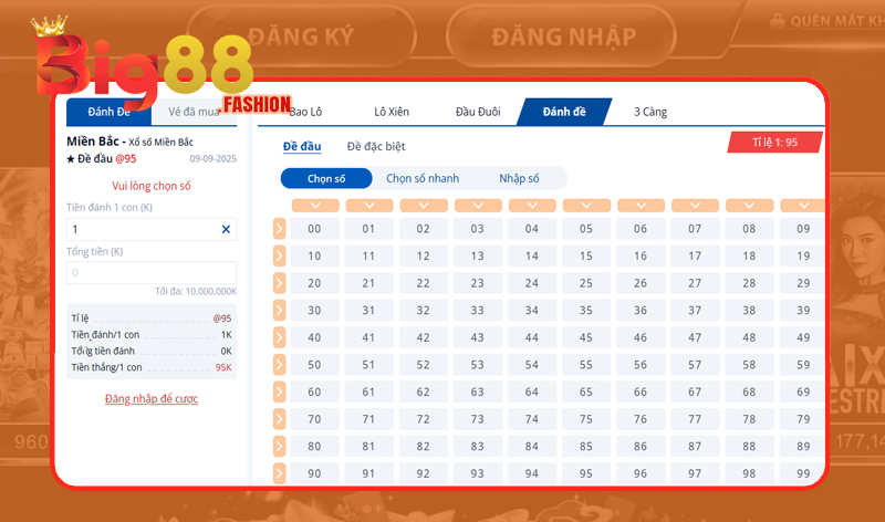 Trải nghiệm Lô đề 3 miền tại Big88 nhiều điều thú vị