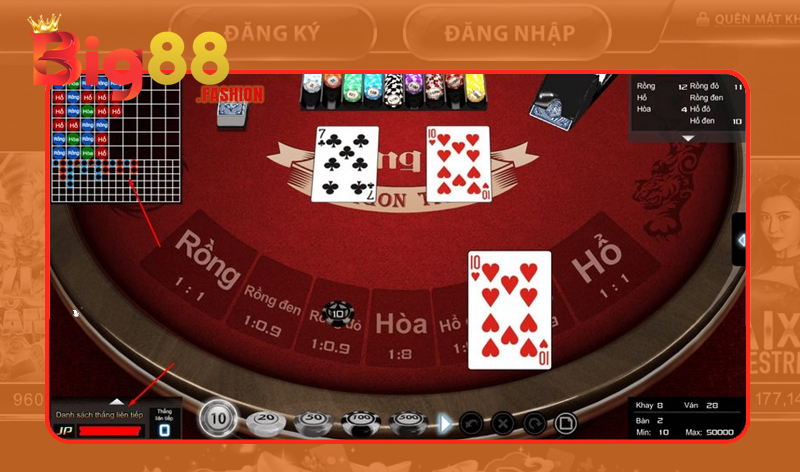Trải nghiệm Rồng Hổ tại Big88 độc đáo